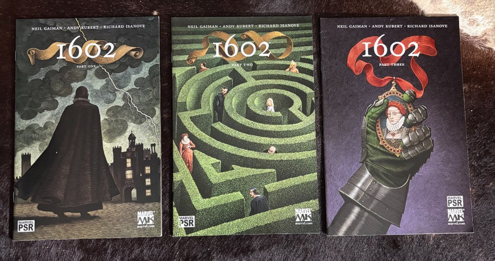 Marvel 1602 Comic Lot Parts 1-3 Neil Gaiman Andy Kubert 2003 Marvel Knights